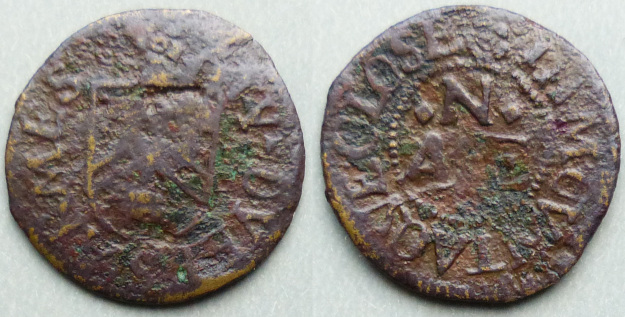 Montague Close, A N (E) AT YE DYERS ARMES farthing Montague Close, A N (E) AT YE DYERS ARMES farthing